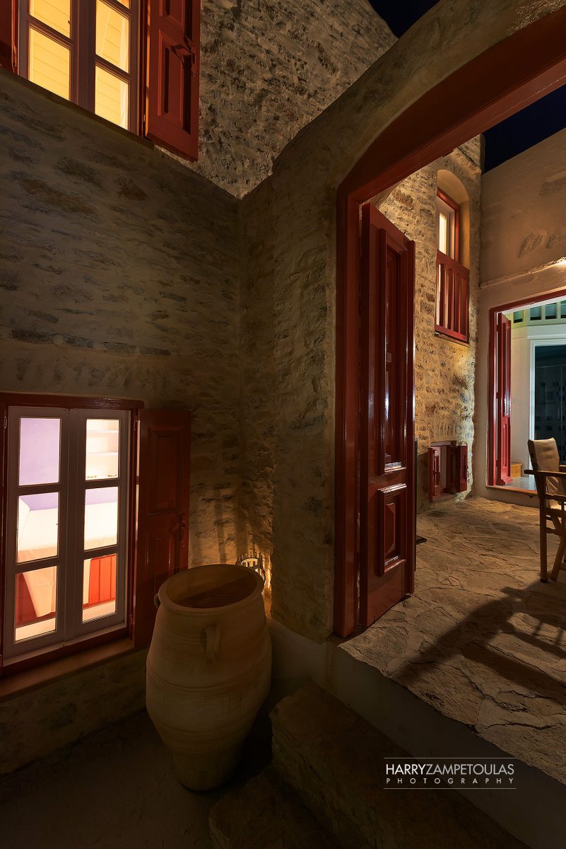 Exterior-Night-3-801x1200 Platanos Cottage, Traditional House in Symi - Photography Harry Zampetoulas 