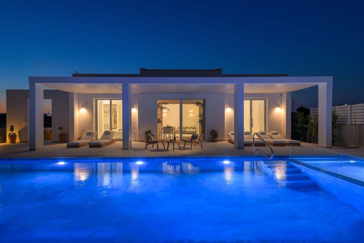 Exterior-Night-2-1200x800 Seashore Villa, Lachania - Harry Zampetoulas Photography 