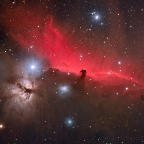 Horsehead and Flame Nebula in HaLRGB – Astrophotography – Rhodes, Greece