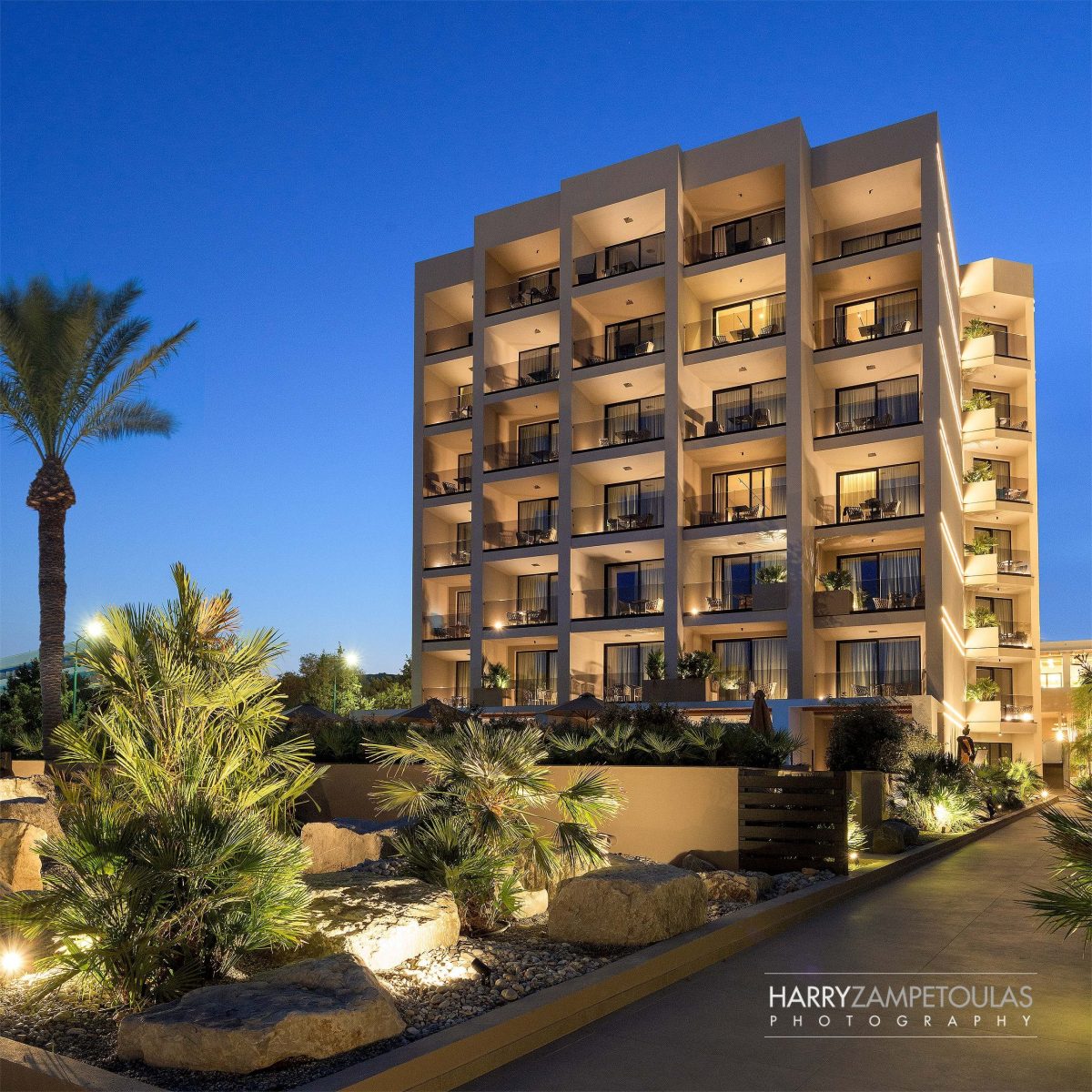 exterior-night-2-1200x1200 Ammades All Suites Beach Hotel - Hotel Photography by Harry Zampetoulas 