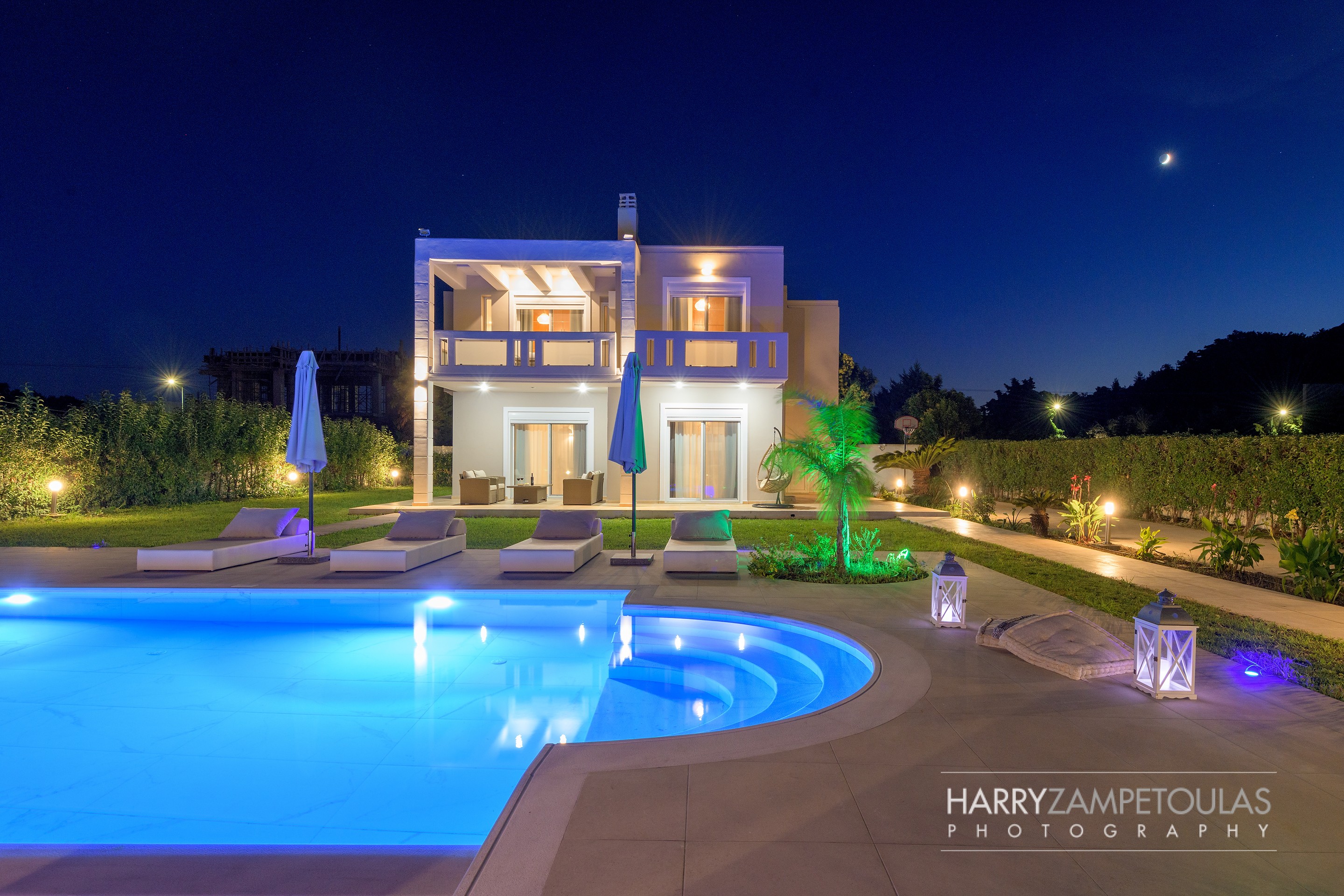 Villa-Telchinis_Night-Exterior-2 Villa-Telchinis, Filerimo, Ialysos - Villa Photography 