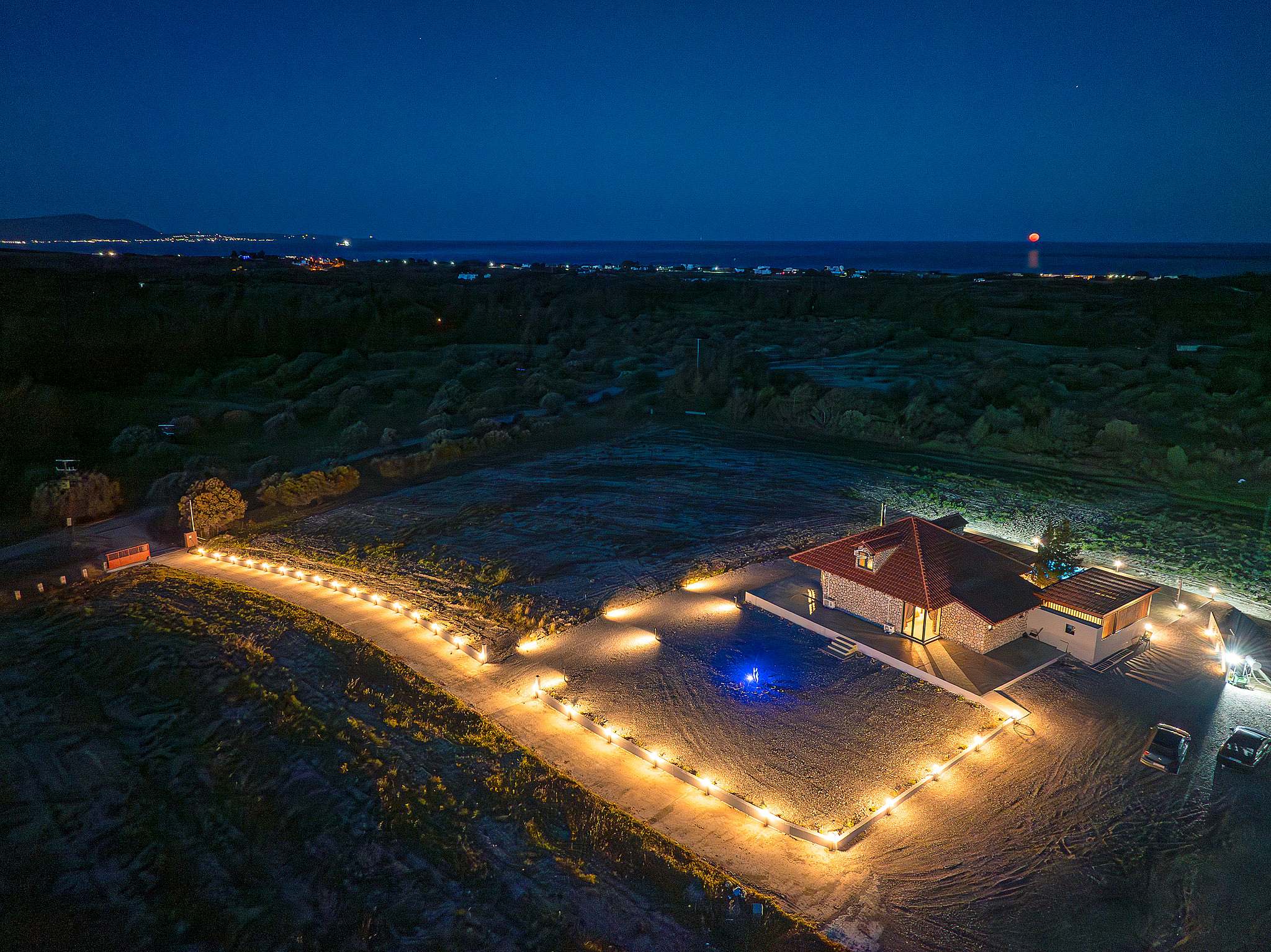 exterior-aerial-night-web-res Elaion Hill Villa, Gennadi, Rhodes - Villa Photography 